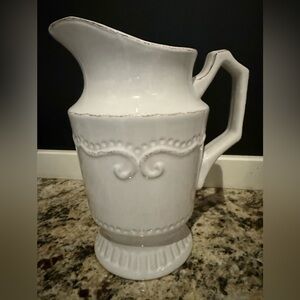 Elegant White Ceramic Pitcher
